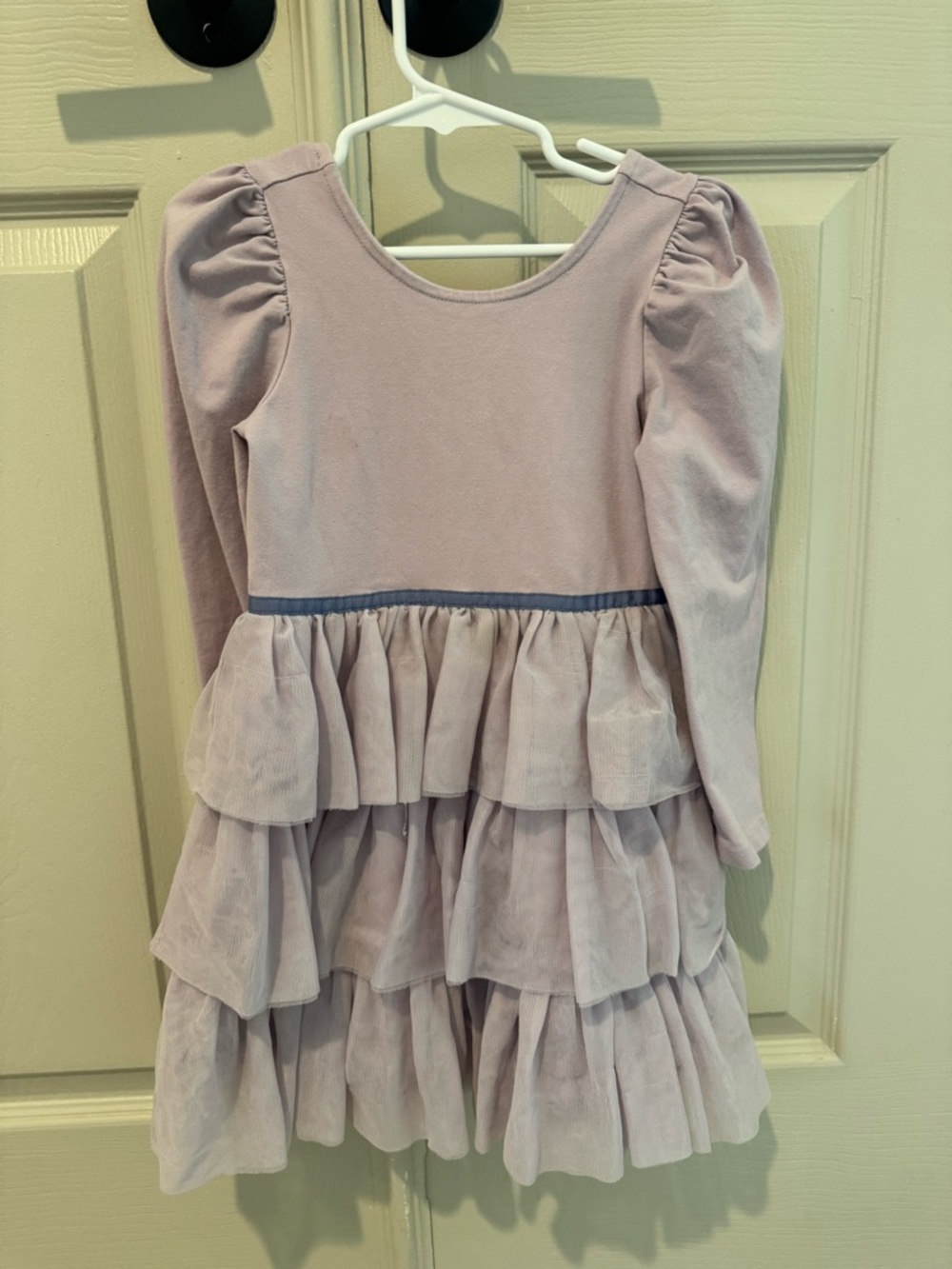 Janie and Jack Dusty Lilac Layered Tulle Long-Sleeve Dress